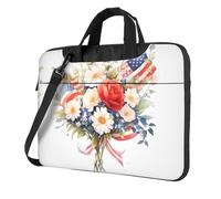 Borsa per computer portatile con bandiere e fiori, borsa a tracolla multifunzionale, borsa a tracolla da 14,96 pollici, borsa a tracolla