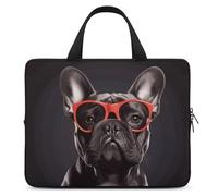 Borsa per computer portatile con bulldog francese, ultra sottile, impermeabile, 17 pollici, borsa protettiva portatile per computer con cinghia da polso