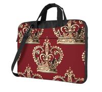 Borsa per computer portatile con corona rossa per uomo e donna borsa per computer portatile a tracolla, nero, 13 inch