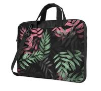 Borsa per computer portatile, con foglie verdi e nere, borsa a tracolla antiurto, custodia per computer portatile, valigetta da 13 pollici