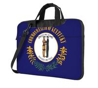 Borsa per computer portatile con motivo bandiera dello stato del Kentucky, leggera e facile da trasportare per viaggi d'affari, lavoro e studio, Nero , 15.6 inch