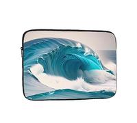 Borsa per computer portatile con onde del mare blu del fumetto, manicotto antiurto durevole, borsa portatile portatile portatile per laptop da 12 pollici.