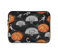 Borsa per computer portatile con palloni da basket arancione, borsa sottile per laptop da 15,6 pollici, per donne e uomini