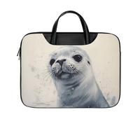Borsa per computer portatile con stampa di sigillo di arpa, per donne e uomini, in pelle resistente all'acqua, borsa per computer portatile, per ufficio, lavoro, viaggi, 40,6 cm