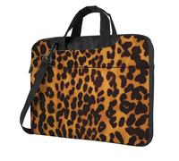 Borsa per computer portatile, con stampa leopardata e ghepardo, borsa a tracolla antiurto, custodia per computer portatile da 14 pollici