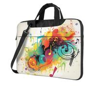 Borsa per computer portatile Custodia per il trasporto di musica astratta a tema messenger borsa a tracolla con tracolla Borsa per computer, Nero, 14 inch