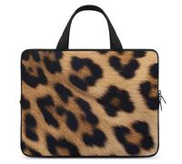 Borsa per computer portatile da 10 pollici ultra sottile, impermeabile, con stampa leopardata, borsa protettiva portatile per computer con cinghia da polso