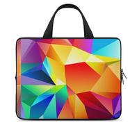 Borsa per computer portatile da 12 pollici ultra sottile, impermeabile, con motivo geometrico, arcobaleno, borsa protettiva per computer portatile con cinghia da polso