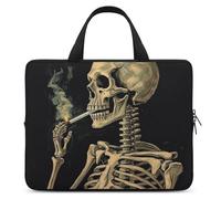 Borsa per computer portatile da 12 pollici ultra sottile, impermeabile con motivo strano dipinto, borsa protettiva portatile per computer con cinghia da polso