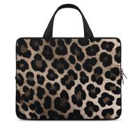Borsa per computer portatile da 12 pollici ultra sottile, impermeabile, con stampa leopardata, borsa protettiva portatile per computer con cinghia da polso