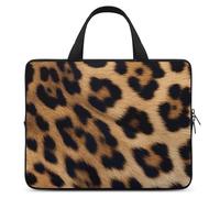Borsa per computer portatile da 13 pollici ultra sottile, impermeabile, con stampa leopardata, borsa protettiva portatile con cinghia da polso