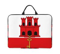 Borsa per computer portatile da 14 pollici, con stampa bandiera di Gibilterra, custodia impermeabile per computer da uomo e donna