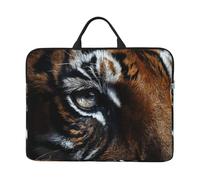 Borsa per computer portatile da 14 pollici, con stampa di uno sguardo intenso di tigre, impermeabile, per uomini e donne