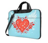 Borsa per computer portatile da 15,6 pollici, con motivo a cuore, colorata, con tracolla, portatile, antiurto, protettiva, per donne e uomini, Multicolore, 13 inch