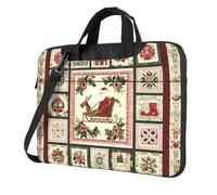 Borsa per computer portatile da 15,6 pollici, con motivo Babbo Natale, vintage, con tracolla, portatile, antiurto, protettiva, per il trasporto del computer, per donne e uomini, Multicolore, 13 inch