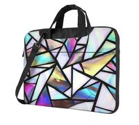 Borsa per computer portatile da 15,6 pollici, con motivo geometrico arcobaleno, con tracolla, portatile, antiurto, protettiva, per il trasporto del computer, per donne e uomini, Multicolore, 13 inch