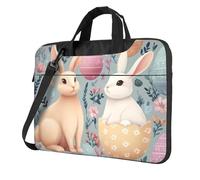 Borsa per computer portatile da 15,6 pollici, coniglietto pasquale con tracolla, portatile, antiurto, protettiva, per il trasporto del computer, per donne e uomini, Multicolore, 14 inch