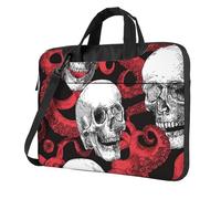 Borsa per computer portatile da 15,6 pollici, motivo teschio di polpo con scheletro di Halloween, con tracolla, portatile, antiurto, protettiva, per il trasporto del computer, per donne e uomini