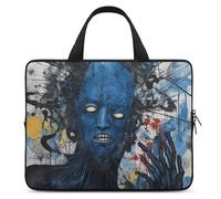 Borsa per computer portatile da 15 pollici ultra sottile, impermeabile con pittura astratta, borsa protettiva portatile per computer con cinghia da polso
