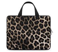 Borsa per computer portatile da 15 pollici ultra sottile, impermeabile, con stampa leopardata, borsa protettiva portatile per computer con cinghia da polso