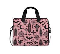 Borsa per computer portatile da 16 15,6 pollici nero gotico luna ragnatele e pipistrelli, borsa per laptop per donne uomini studenti lavoro, borsa a tracolla da viaggio messenger tote case maniche