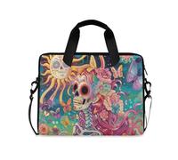 Borsa per computer portatile da 16 15,6 pollici nero gotico luna ragnatele e pipistrelli, borsa per laptop per donne uomini studenti lavoro, borsa a tracolla da viaggio messenger tote case maniche