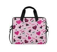 Borsa per computer portatile da 16 15,6 pollici nero gotico luna ragnatele e pipistrelli, borsa per laptop per donne uomini studenti lavoro, borsa a tracolla da viaggio messenger tote case maniche