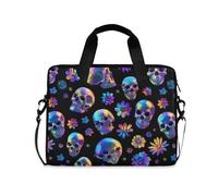 Borsa per computer portatile da 16 15,6 pollici nero gotico luna ragnatele e pipistrelli, borsa per laptop per donne uomini studenti lavoro, borsa a tracolla da viaggio messenger tote case maniche