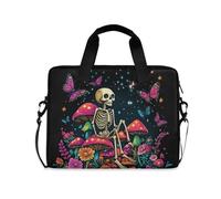 Borsa per computer portatile da 16 15,6 pollici nero gotico luna ragnatele e pipistrelli, borsa per laptop per donne uomini studenti lavoro, borsa a tracolla da viaggio messenger tote case maniche