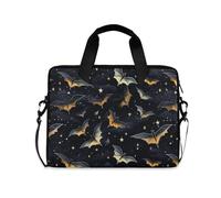Borsa per computer portatile da 16 15,6 pollici nero gotico luna ragnatele e pipistrelli, borsa per laptop per donne uomini studenti lavoro, borsa a tracolla da viaggio messenger tote case maniche