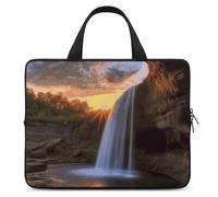 Borsa per computer portatile da 17 pollici, cascata al tramonto, borsa per computer da uomo e donna, borsa messenger per lavoro, cascata al tramonto, 17 pollici, cascata al tramonto, 17 pollici