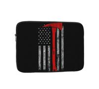 Borsa per computer portatile da 17 pollici, con motivo a bandiera rossa con ascia da pompiere, custodia protettiva interna, portatile e adatta per viaggi d'affari o viaggi