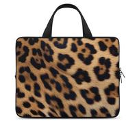 Borsa per computer portatile da 17 pollici ultra sottile e impermeabile, con stampa leopardata, borsa protettiva portatile per computer con cinghia da polso