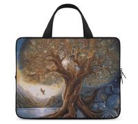 Borsa per computer portatile da 17 pollici, ultra sottile, impermeabile, con motivo albero della vita, borsa protettiva per computer portatile con cinghia da polso