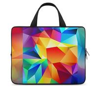 Borsa per computer portatile da 17 pollici ultra sottile, impermeabile, con motivo geometrico, arcobaleno, borsa protettiva per computer portatile con cinghia da polso