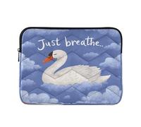 Borsa per computer portatile da 33 a 14 pollici, leggera, con scritta "Swan Just Breathe", con cerniera, per uomini e donne