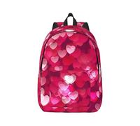 Borsa per computer portatile da viaggio in tela con cuore di amore per San Valentino, protezione dall'acqua e cinghie ergonomiche per lavoro aziendale per università, Nero , M