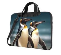 Borsa per computer portatile, elegante borsa a tracolla con pinguino, borsa a tracolla per computer, Nero, 13 inch
