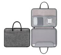 Borsa per computer portatile impermeabile completamente aperta in pelle Baona, d