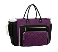 Borsa per computer portatile in pelle PU di grande capacità 18,9 pollici borse per computer con grande portabicchieri borse da lavoro per lavoro ufficio viaggi scuola casual, Viola, 18.9 x 12.2 x