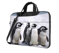 Borsa per computer portatile per donne e uomini, borsa per computer portatile valigetta giovani pinguini con neve borsa a tracolla per laptop borsa da lavoro per viaggi