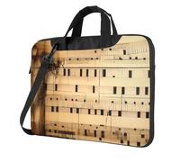 Borsa per computer portatile ultra sottile con stampa di note musicali da 15,6 pollici con tracolla, custodia impermeabile per computer portatili da 13, 14 e 15,6 pollici, borsa messenger portatile