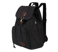 Borsa per computer portatile Uomini E Signore Moda Panno Tinta unita Grande Capacità Cartella Tracolla Regolabile Doppia Cerniera Zaino Western Zaini per la Scuola, Nero , Etichettalia unica