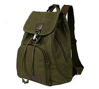Borsa per computer portatile Uomini E Signore Moda Panno Tinta unita Grande Capacità Cartella Tracolla Regolabile Doppia Cerniera Zaino Western Zaini per la Scuola, Verde, Etichettalia unica