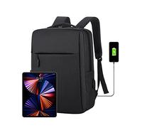 Borsa per computer portatile, zaino per la scuola per donne e uomini con porta di ricarica USB, zaino resistente all'acqua per viaggi, zaino casual, escursionismo, campeggio, Nero , 1
