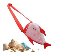 Borsa per Conchiglie per Bambini | Design Squalo Rete a Tracolla,Capiente e pieghevole per raccogliere conchiglie | per Sabbia Rocce Giocattoli Bambini Famiglia Estate Viaggio Piscina Mare Lago