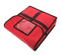 Borsa per Consegna Pizza Rossa, Finestra Identificativa e Maniglia | Chiusure a Strappo, Struttura in Stoffa, PVC e Lana Perla, per Autisti e Staff Ristorazione