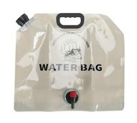 Borsa per contenitore dell'acqua pieghevole da 9 litri, borsa per la conservazione dell'acqua portatile all'aperto di grande capacità senza perdite per zaino da campeggio (Cachi)