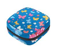 Borsa per coppetta mestruale con cerniera con motivo a farfalle colorate, sacchetti per assorbenti igienici, morbidi tamponi per ragazze, donne, donne femminili