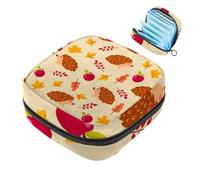 Borsa per coppette mestruali con cerniera, sacchetti per assorbenti igienici, con scritta Happy Thanksgiving Soft Tampons Collect Holder Purse per ragazze donne signore femminili